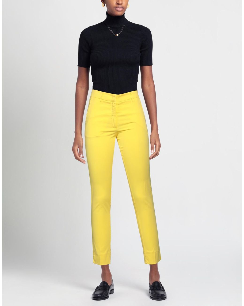 Rossopuro Yellow Pants Cotton, Elastane