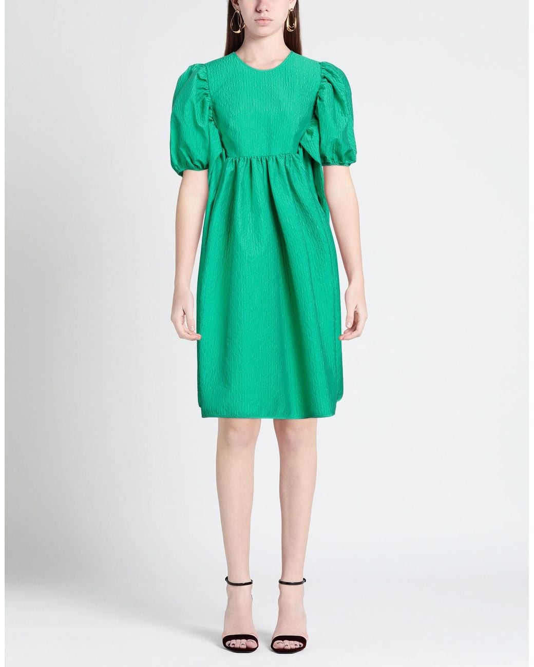 CECILIE BAHNSEN Green Midi Dress