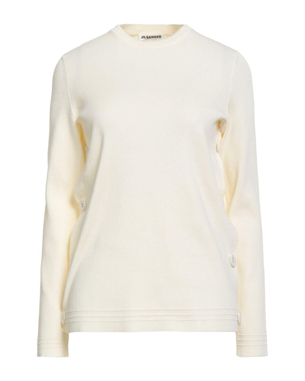 Jil Sander White Ivory Sweater Cotton, Polyamide, Elastane