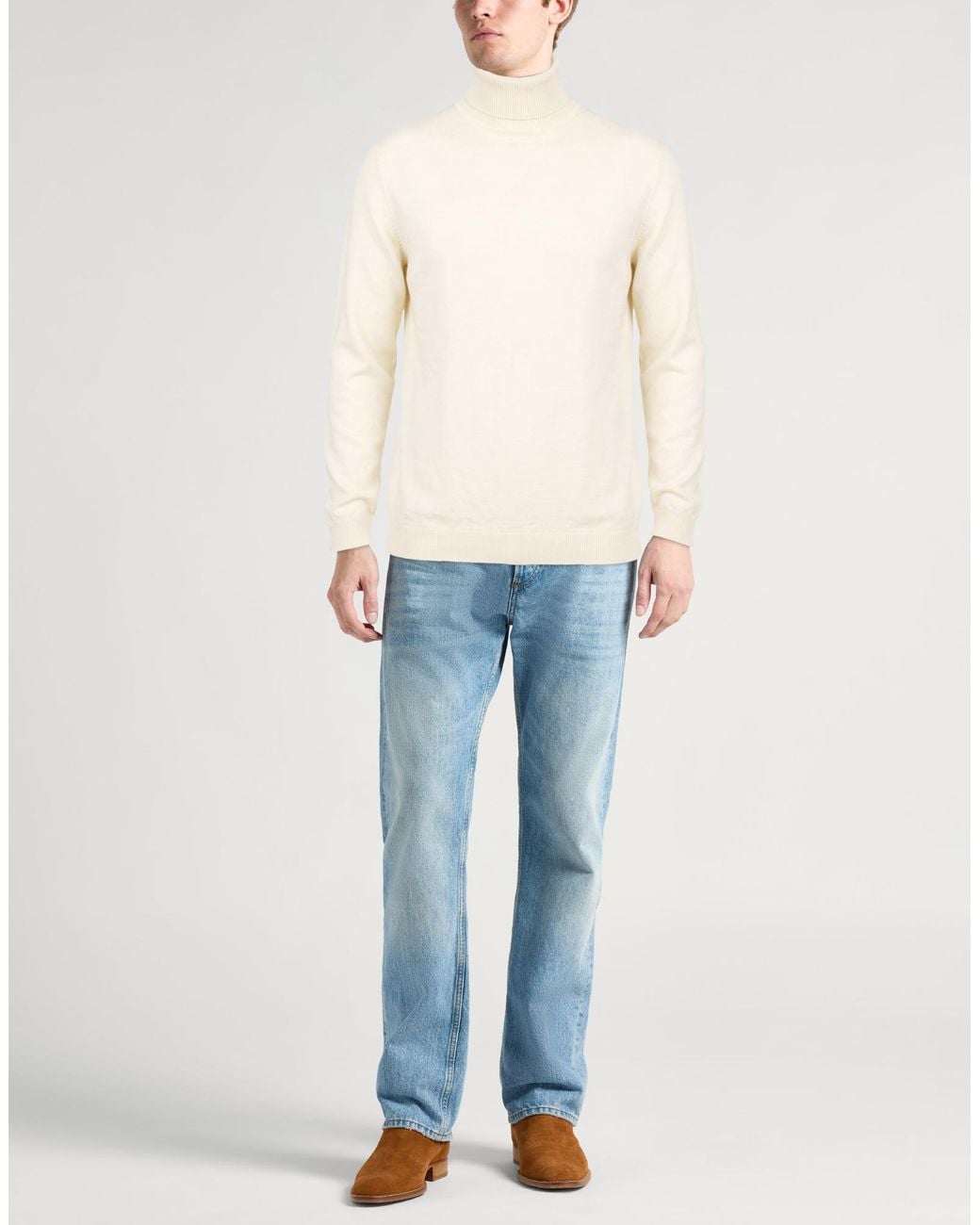 Crossley Natural Turtleneck Virgin Wool for men