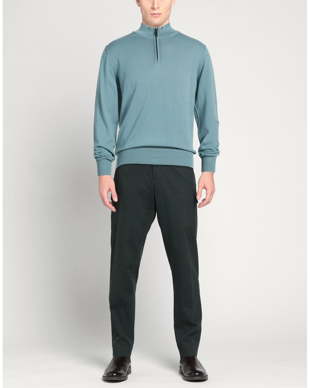 Canali Blue Sweater Cotton for men
