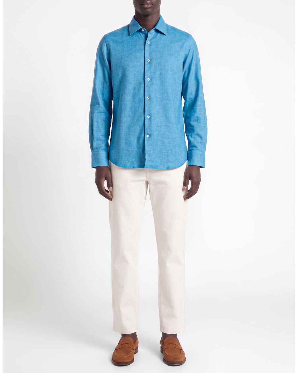 Alessandro Gherardi Blue Azure Shirt Cotton for men
