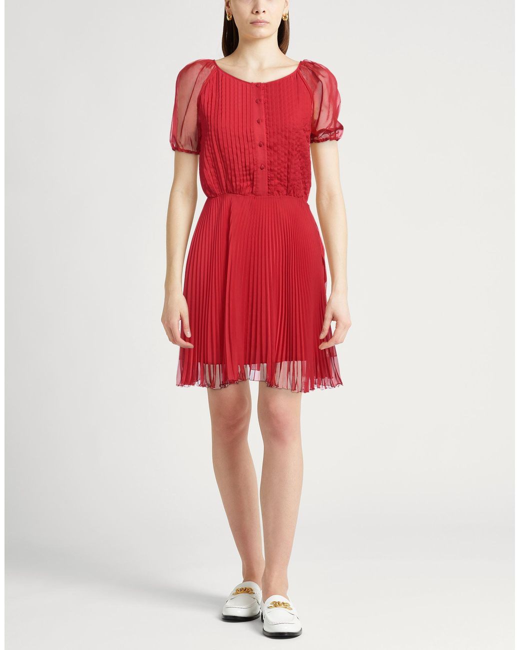 Anna Molinari Red Mini Dress Polyester