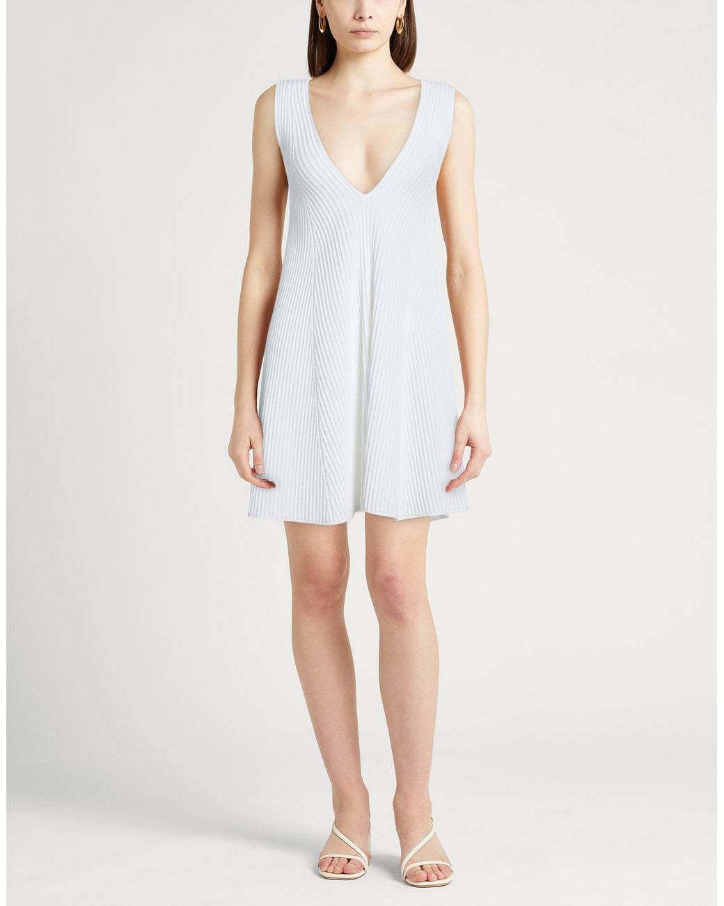 Roberto Collina White Mini Dress Viscose, Polyester