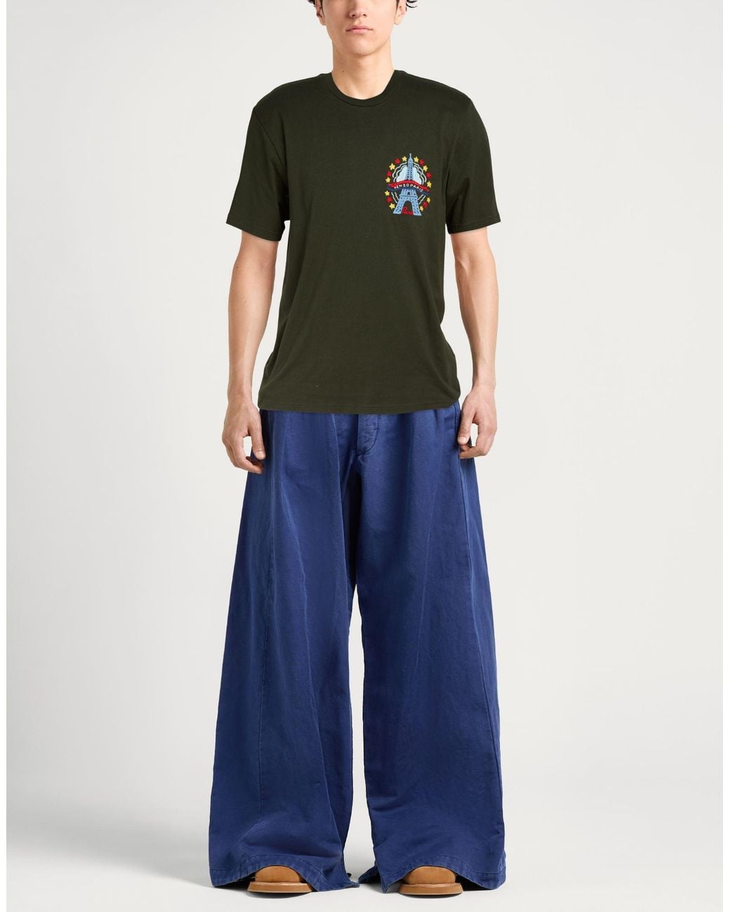 KENZO Green Military T-Shirt Cotton for men