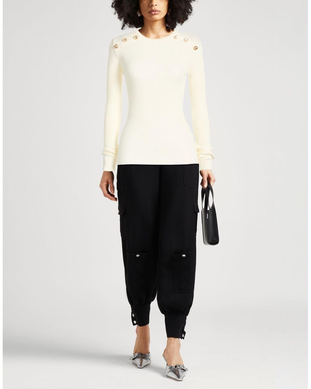 Akep White Sweater Viscose, Polyamide, Elastane
