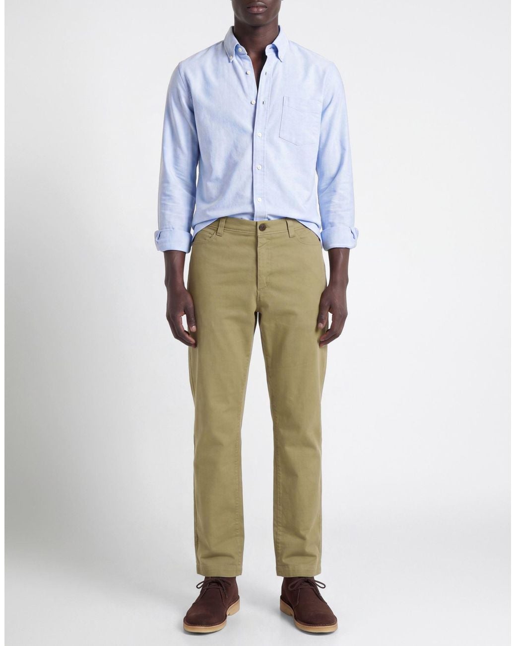 Woolrich Green Khaki Pants Cotton, Elastane for men