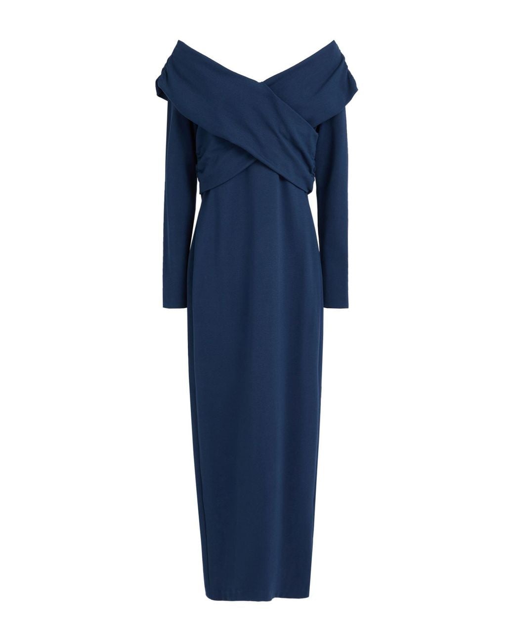 Emporio Armani Blue Maxi Dress Viscose, Polyamide, Elastane