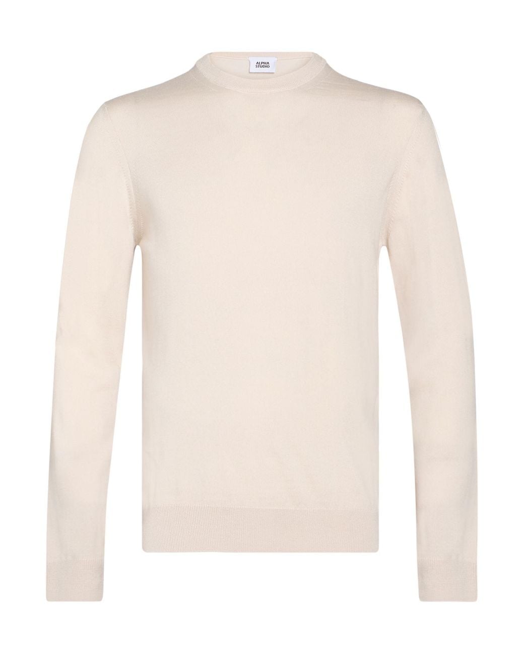Alpha Studio White Sweater Merino Wool for men