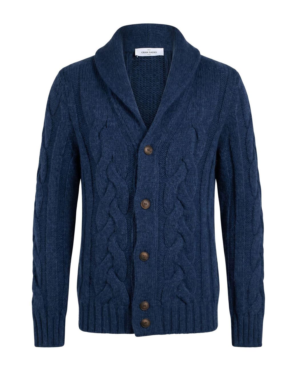 Gran Sasso Blue Cardigan Virgin Wool, Polyamide for men