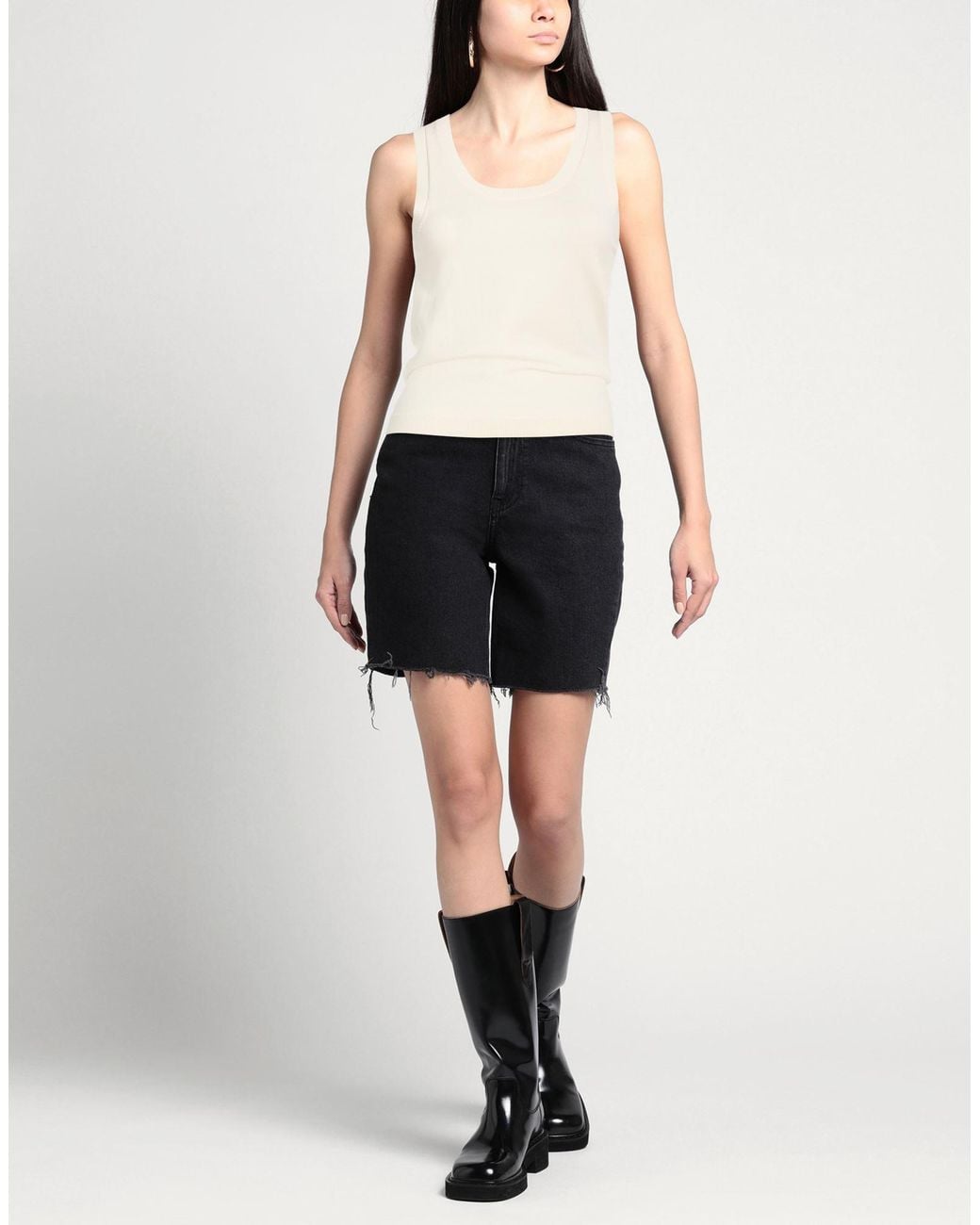 Weekend by Maxmara Natural Cream Tank Top Viscose, Polyester