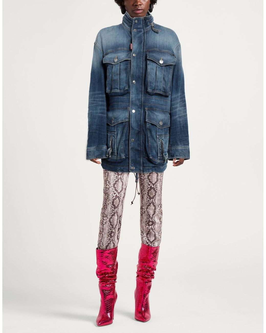 DSquared² Blue Denim Outerwear Cotton, Elastane, Polyamide