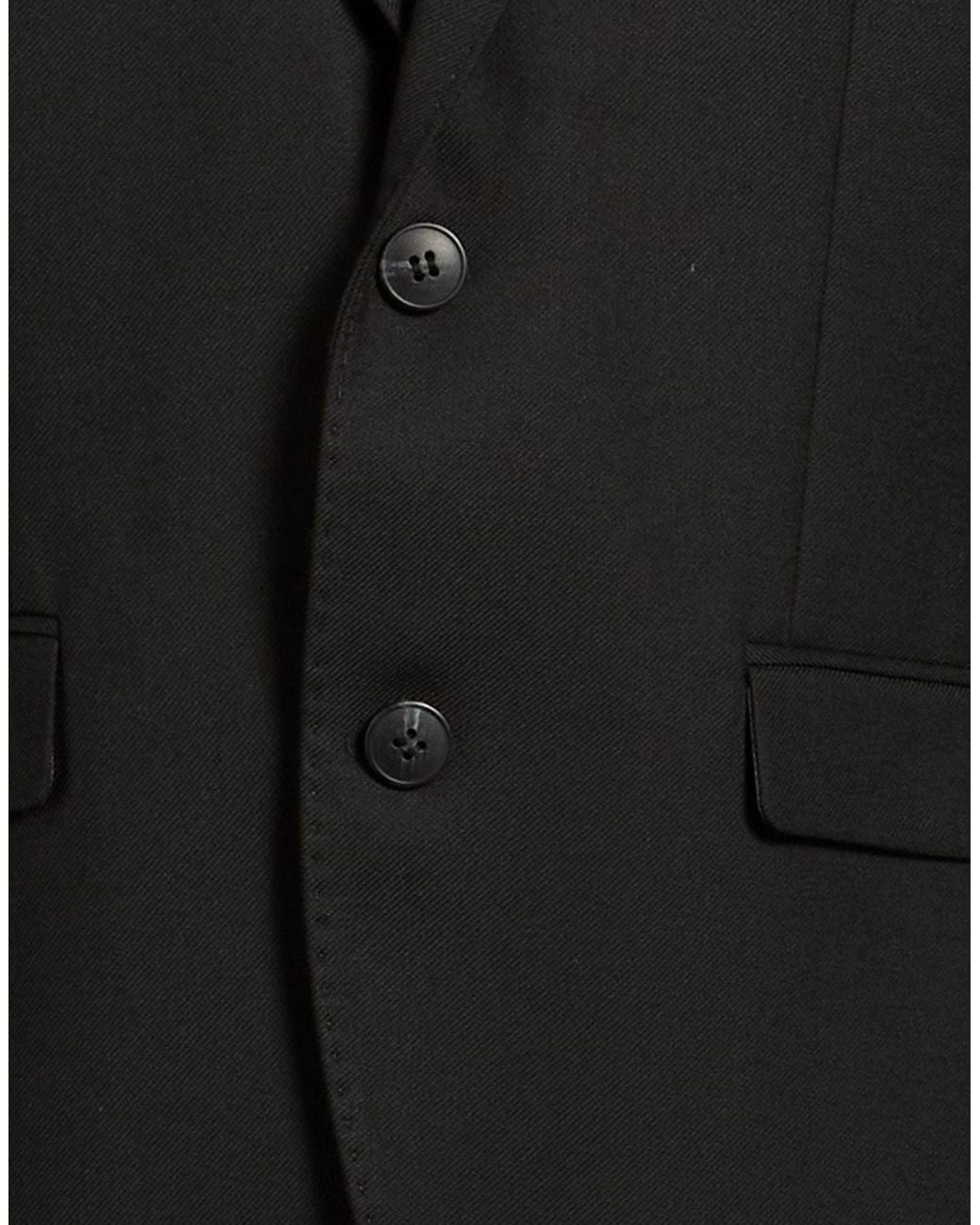 SELECTED Black Blazer Recycled Polyester, Wool for men