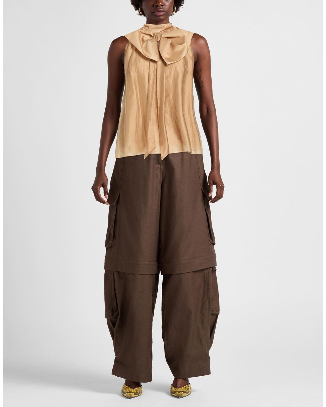 Motel Natural Camel Top Lyocell, Polyester