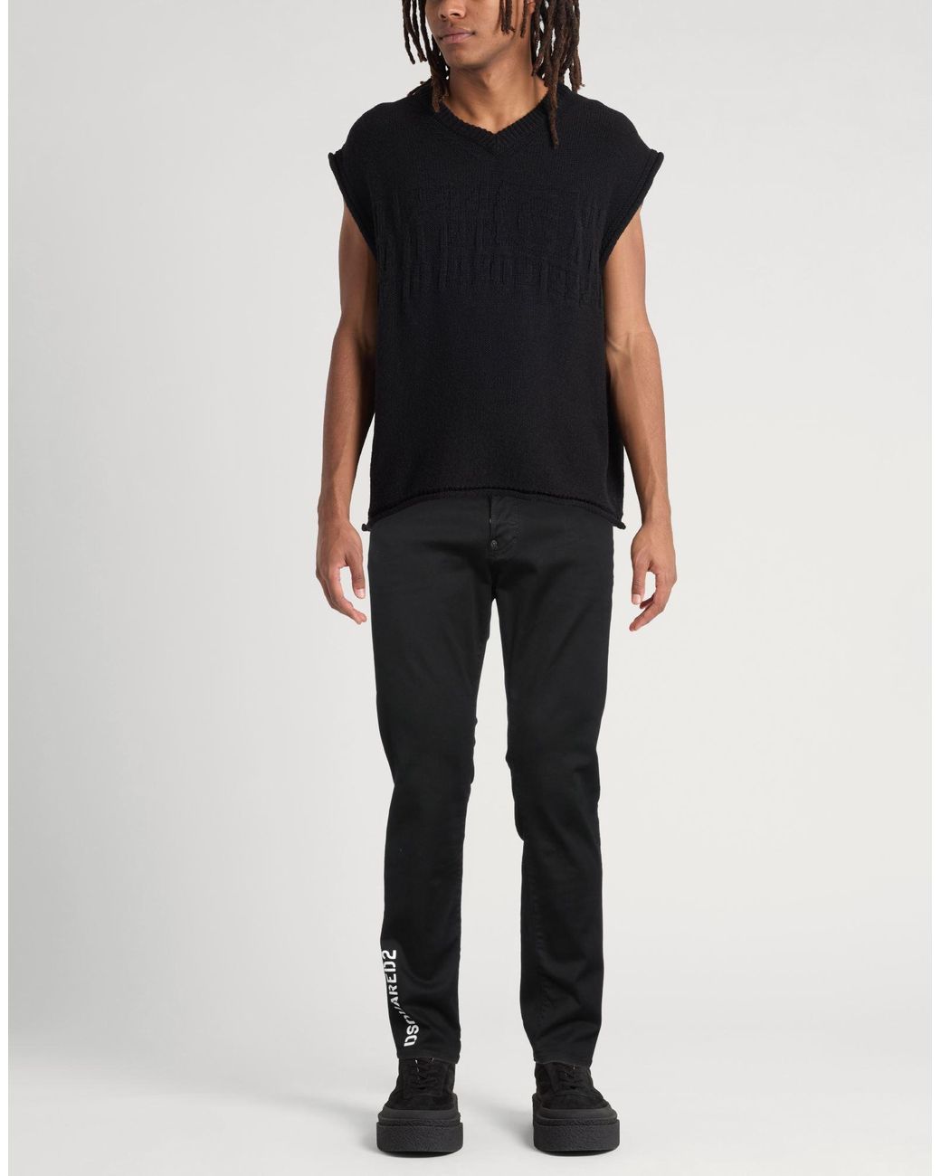 DSquared² Black Jeans Cotton, Polyester, Elastane for men