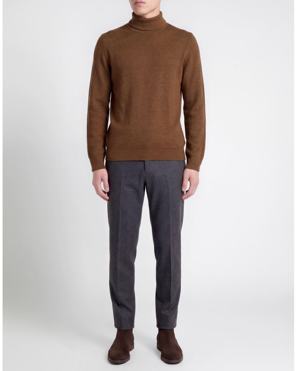 Gran Sasso Brown Turtleneck Virgin Wool for men