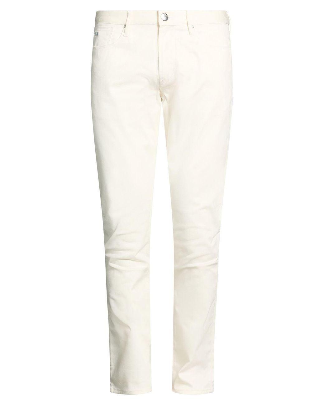 Emporio Armani White Pants Cotton, Elastane for men