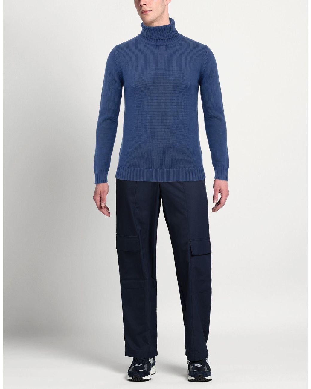 Retois Blue Turtleneck Cotton, Merino Wool for men