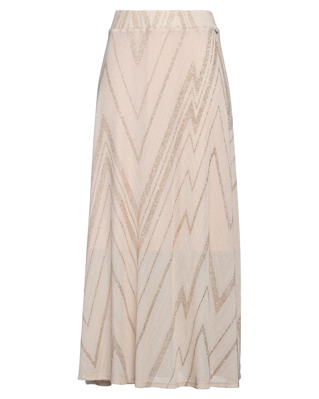 Liu Jo Natural Maxi Skirt Polyamide, Polyester, Elastane