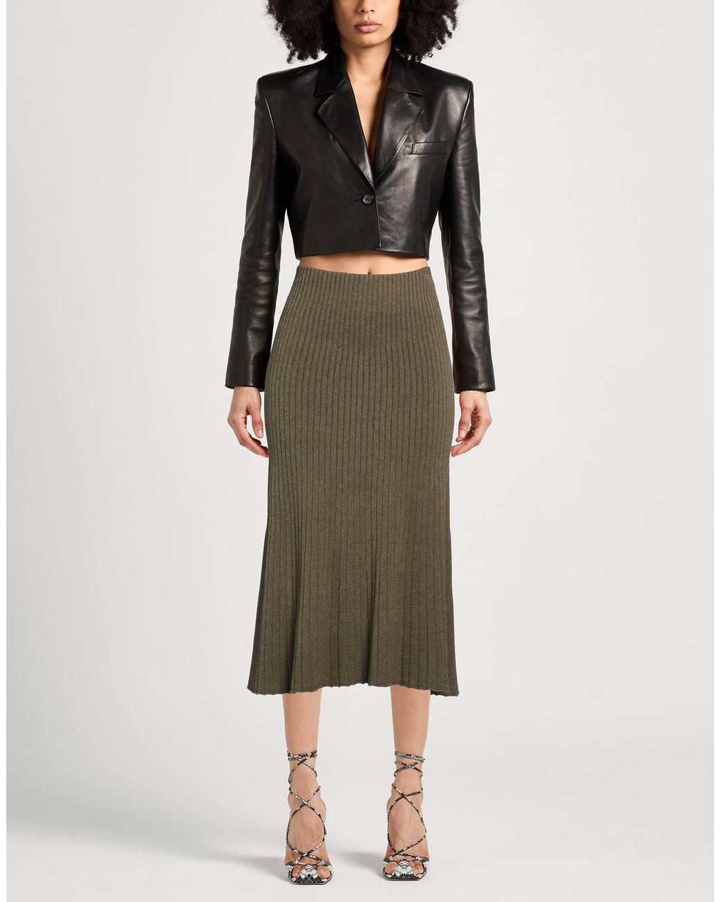 Caractere Green Midi Skirts