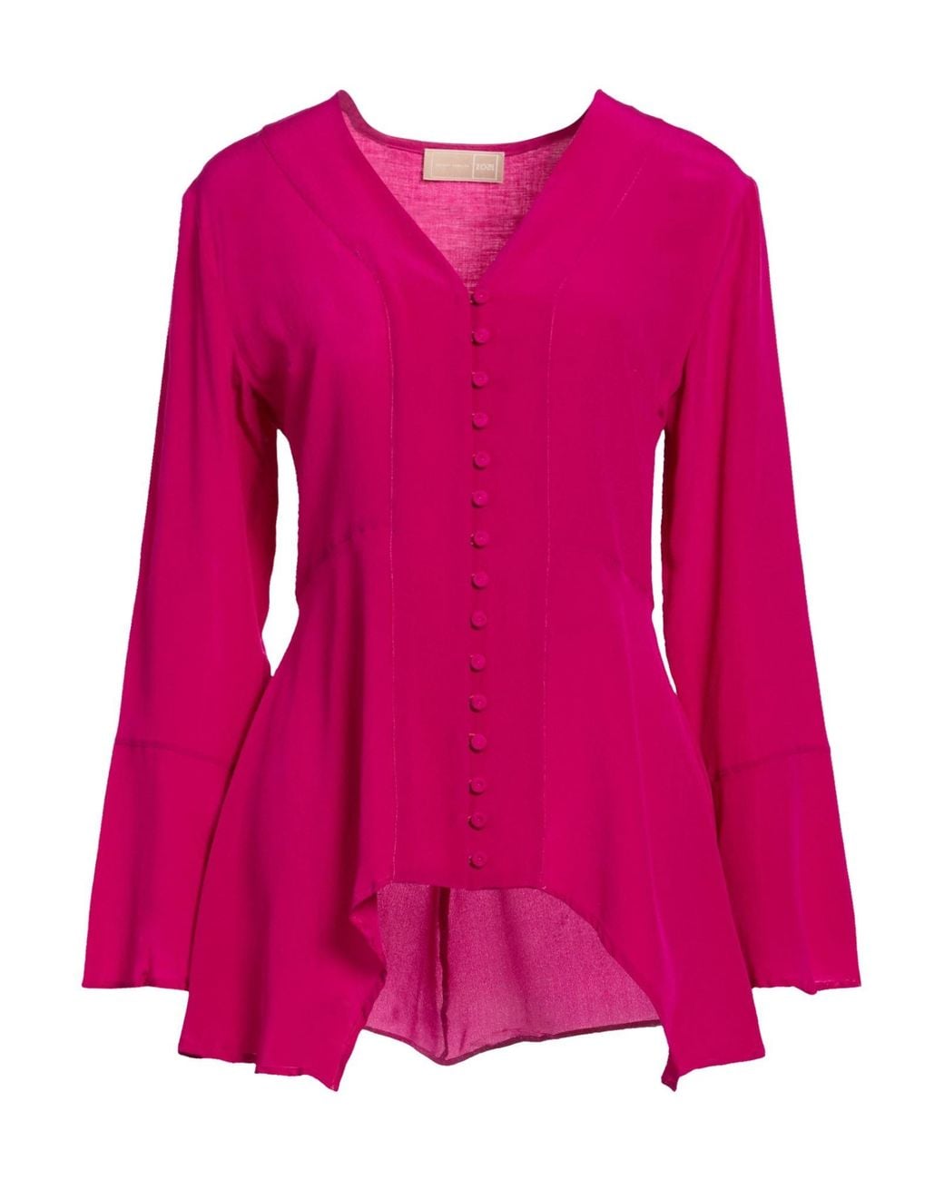 120% Lino Pink Fuchsia Shirt Silk, Linen, Cupro