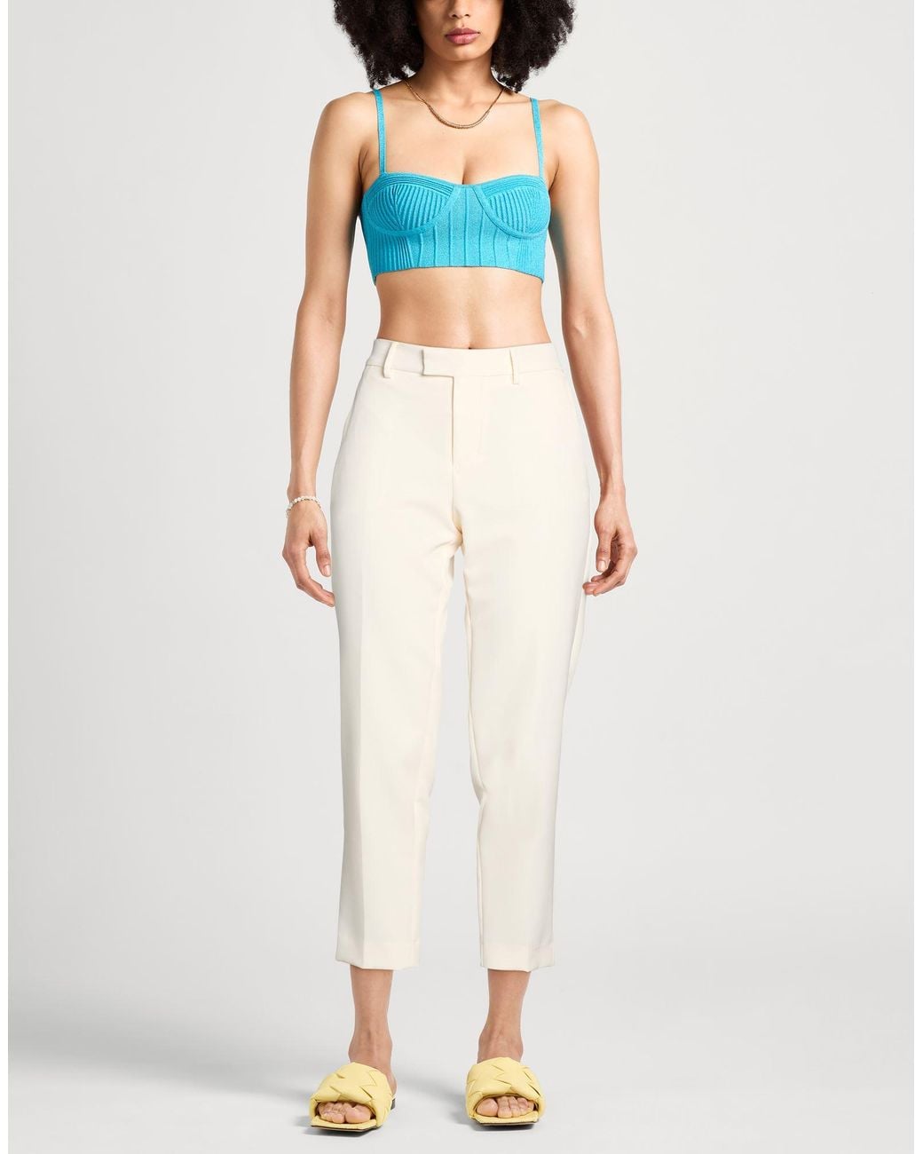 Berwich White Pants Polyester, Elastane