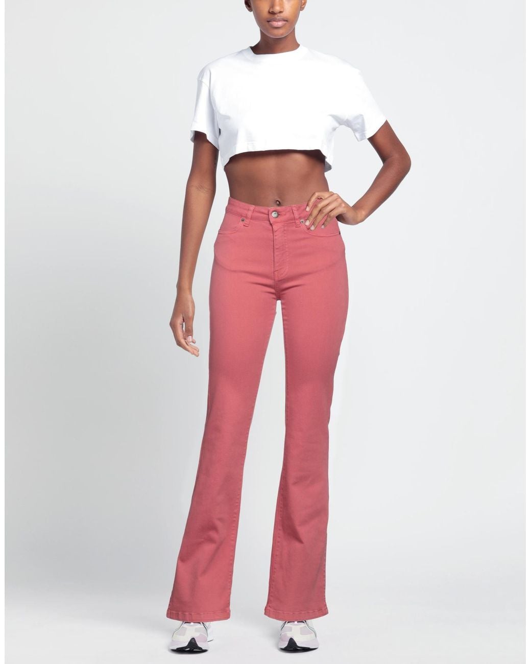 SOLOTRE Pink Jeans Cotton, Elastomultiester, Elastane