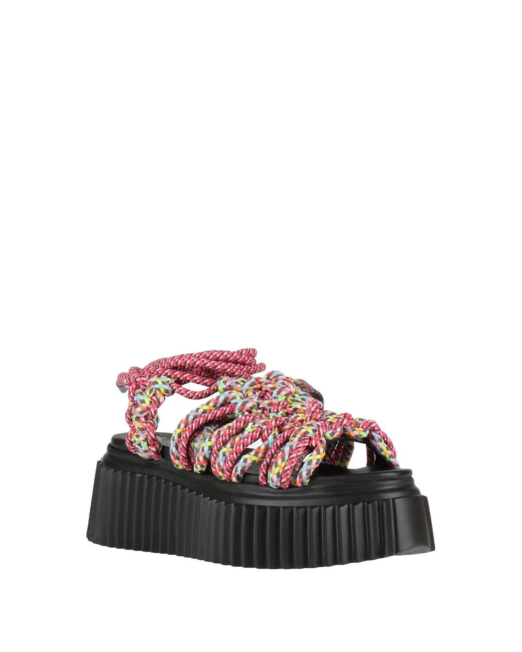 Agl Attilio Giusti Leombruni Red Coral Sandals Textile Fibers