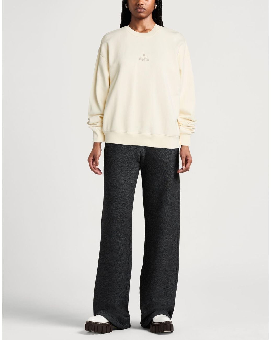Marcelo Burlon White Cream Sweatshirt Cotton