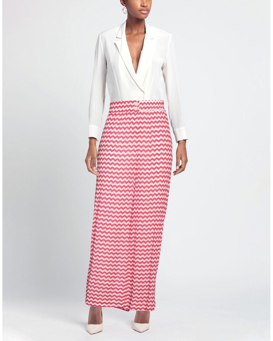 Semicouture Red Pants Viscose