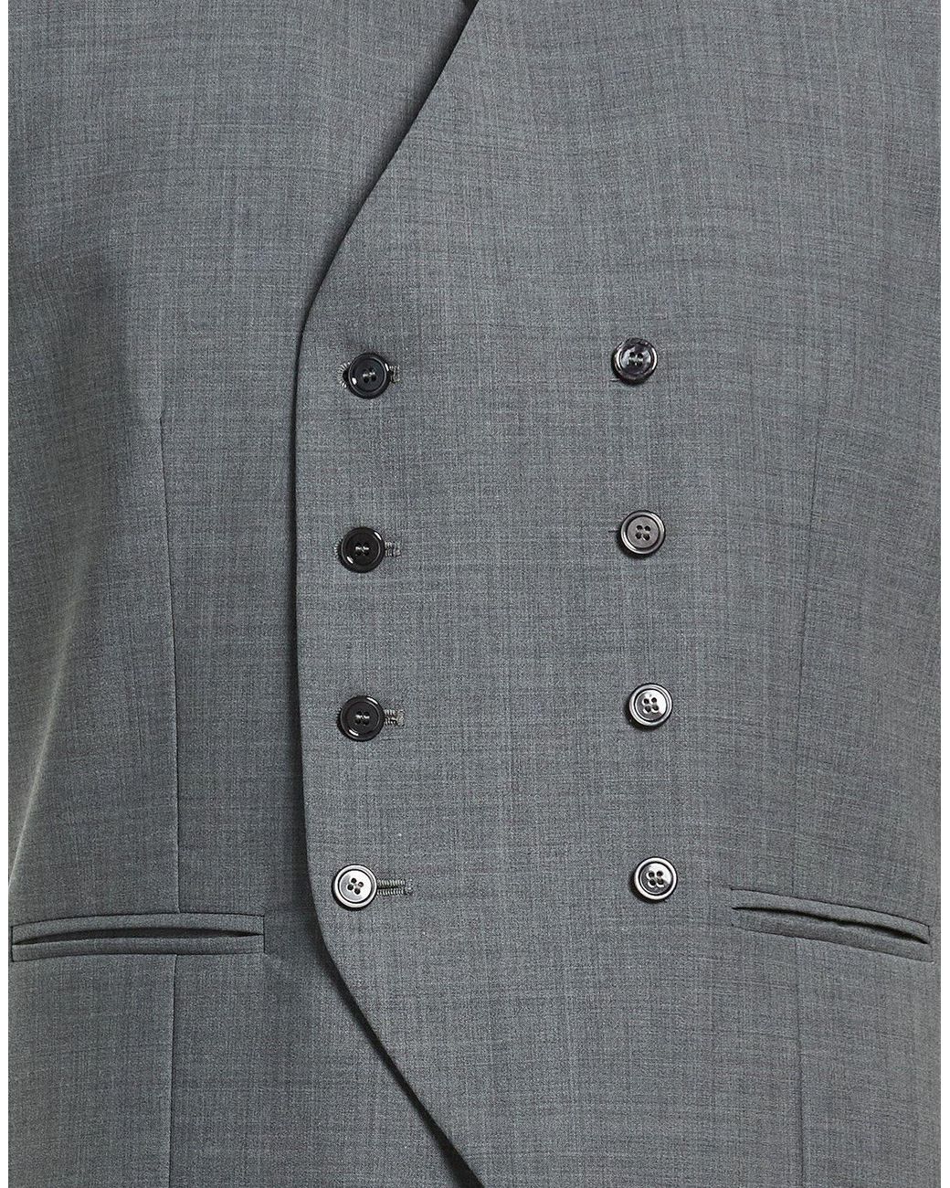 Daniele Alessandrini Gray Tailored Vest Wool, Polyester, Elastane for men