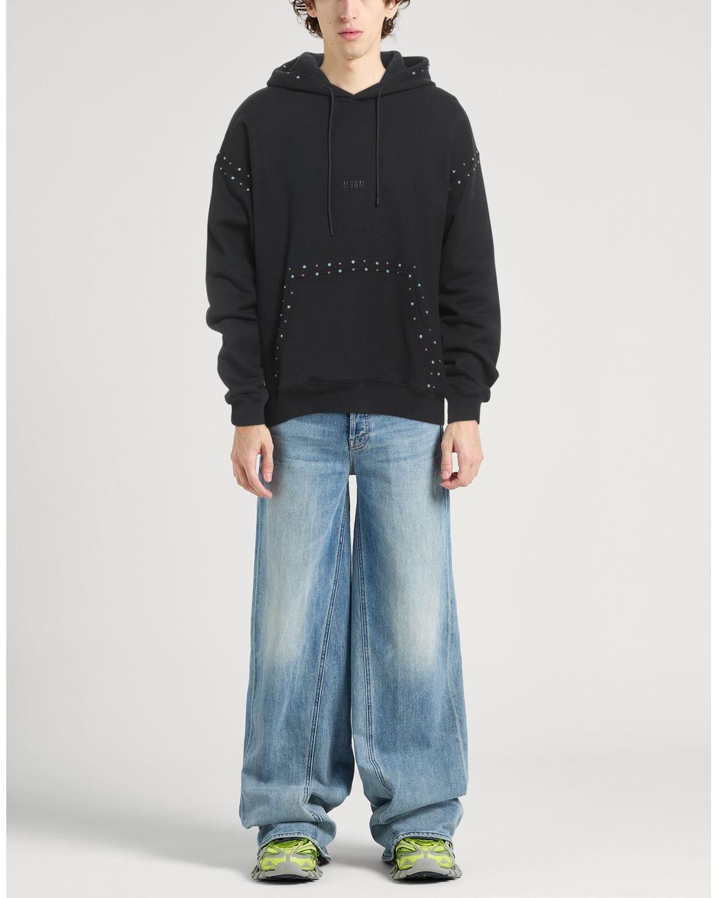 MSGM Black Sweatshirt Cotton for men