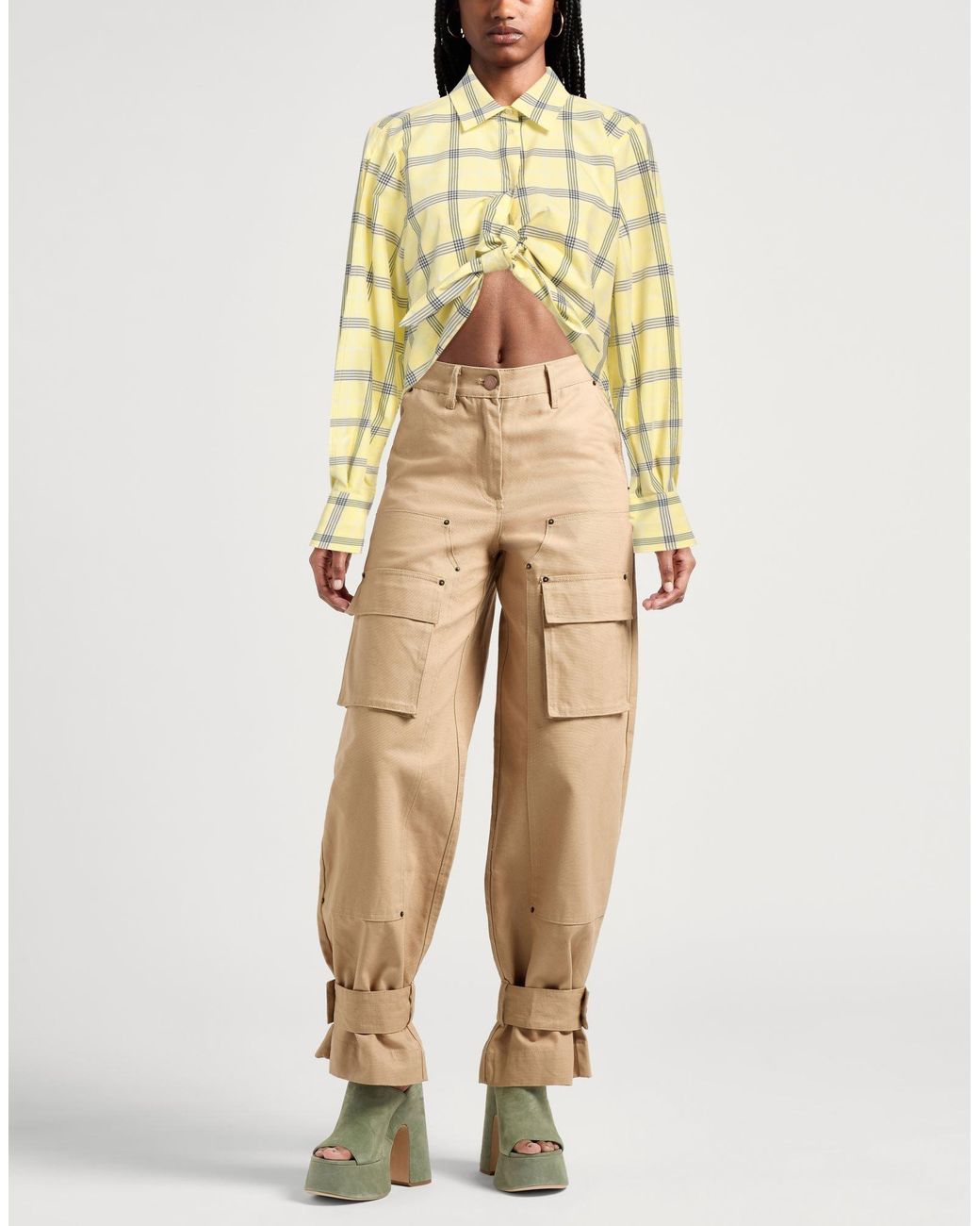 MSGM Yellow Shirt Cotton, Polyester