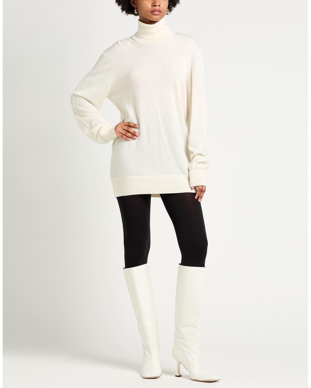 The Row White Turtleneck Cashmere