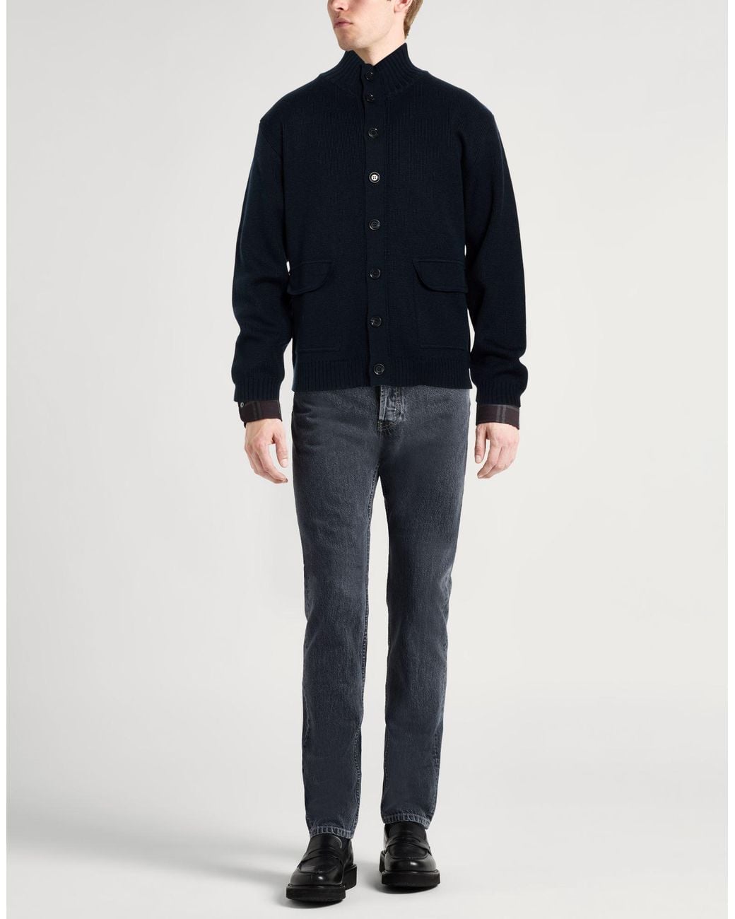 Daniele Fiesoli Blue Cardigan Merino Wool, Acrylic for men