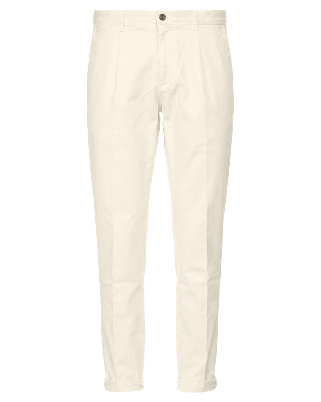Incotex Natural Ivory Pants Cotton, Elastane for men