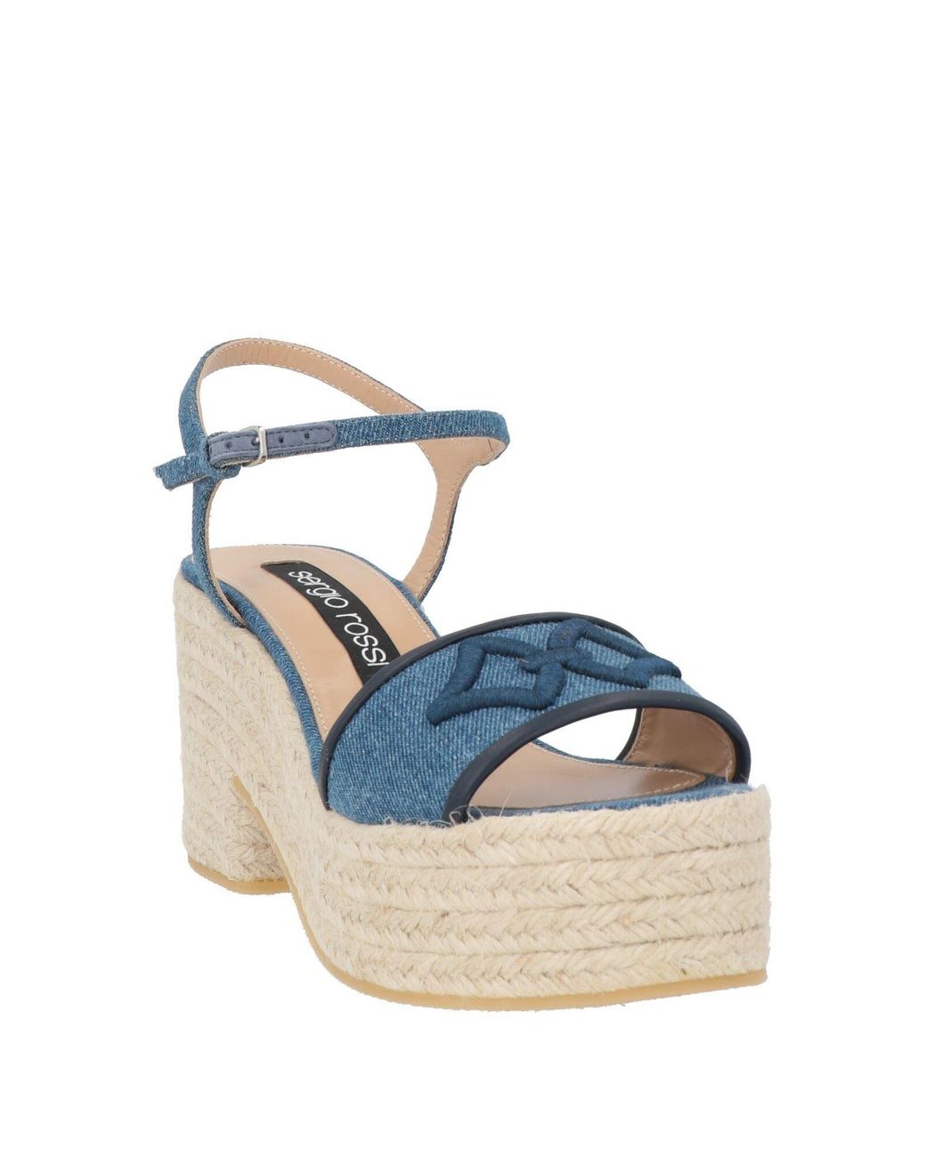 Sergio Rossi Blue Sandals Textile Fibers
