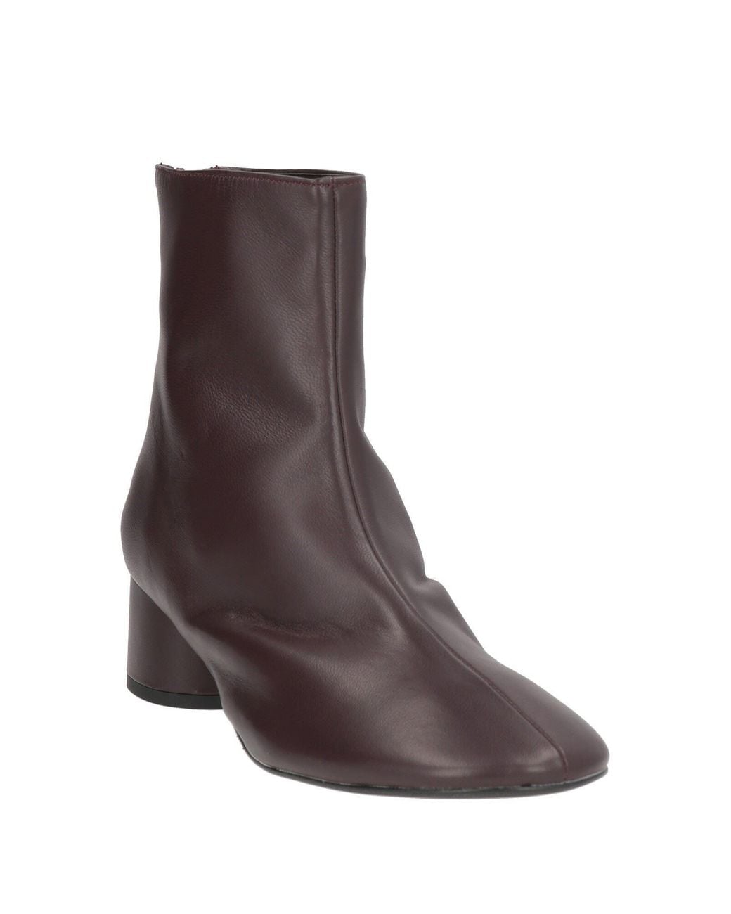 Bianca Di Brown Plum Ankle Boots Leather