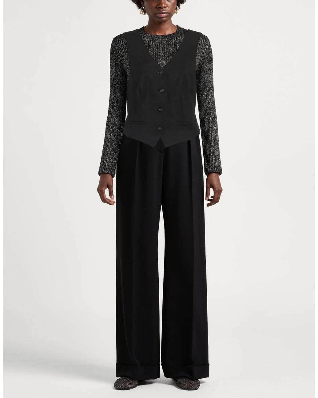 Drykorn Black Tailored Vest Polyester, Viscose, Elastane