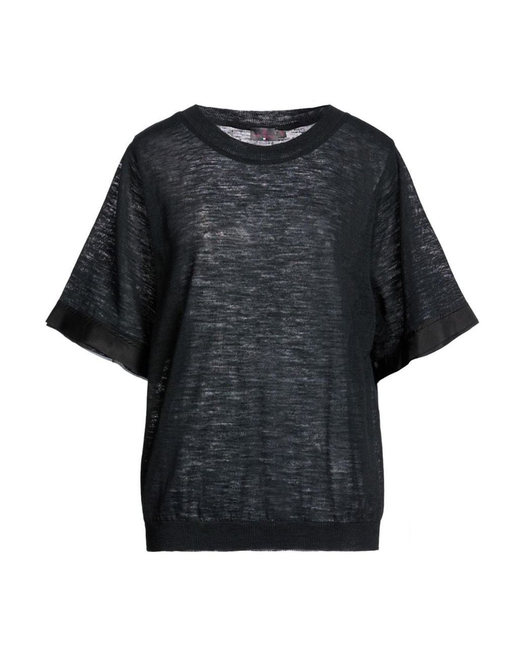 19.70 Nineteen Seventy Black Sweater Linen, Polyester, Silk