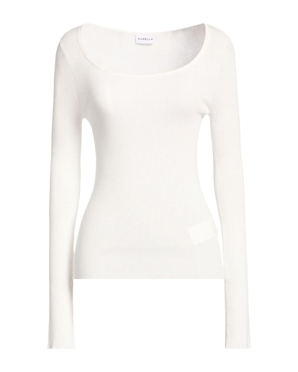 Marella White Sweater Viscose, Polyester