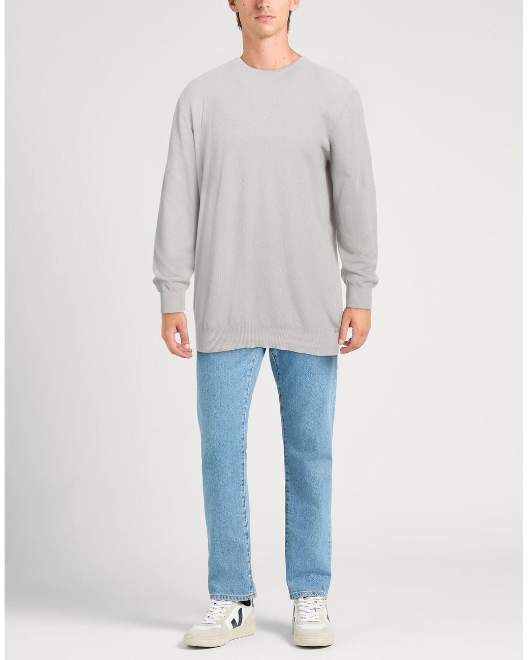 Rossopuro Gray Light Sweater Cotton for men