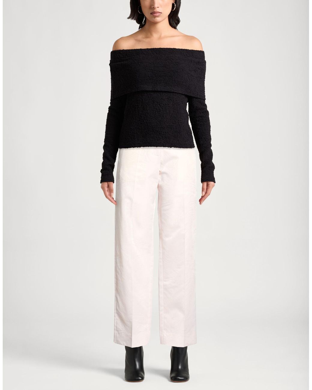 Palm Angels White Light Pants Polyester, Wool