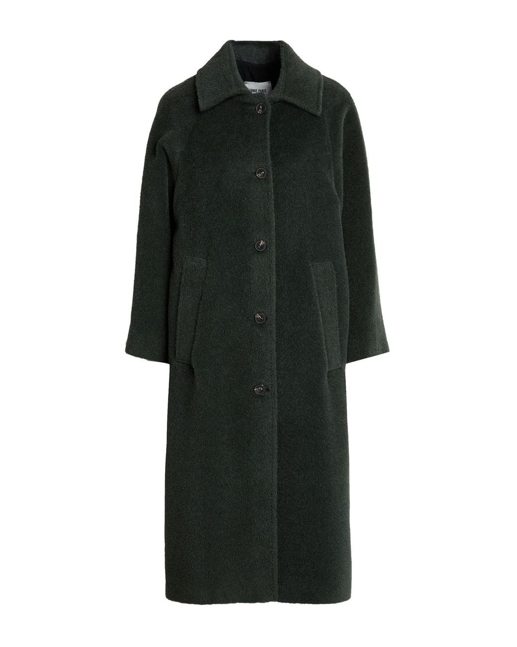 ANNIE PARIS Black Dark Coat Alpaca Wool, Virgin Wool