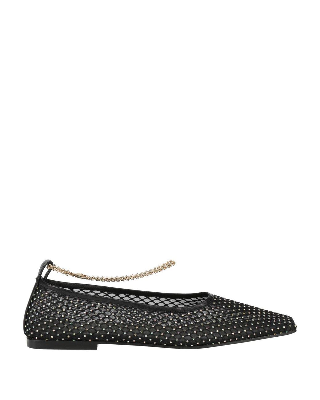 MARIA LUCA Black Ballet Flats Leather, Textile Fibers