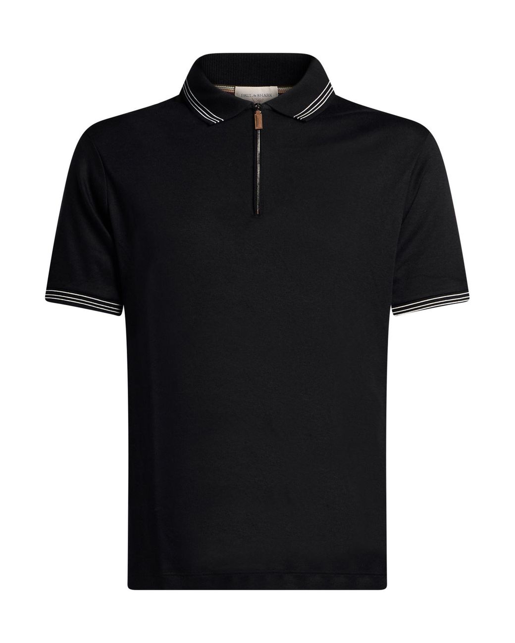 Paul & Shark Black Midnight Polo Shirt Cotton, Lyocell for men
