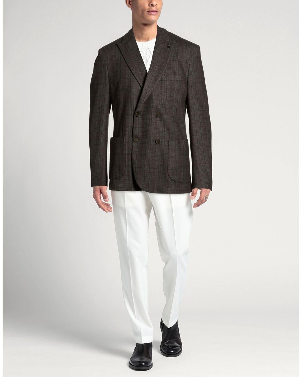 DISTRETTO 12 Black Blazers for men