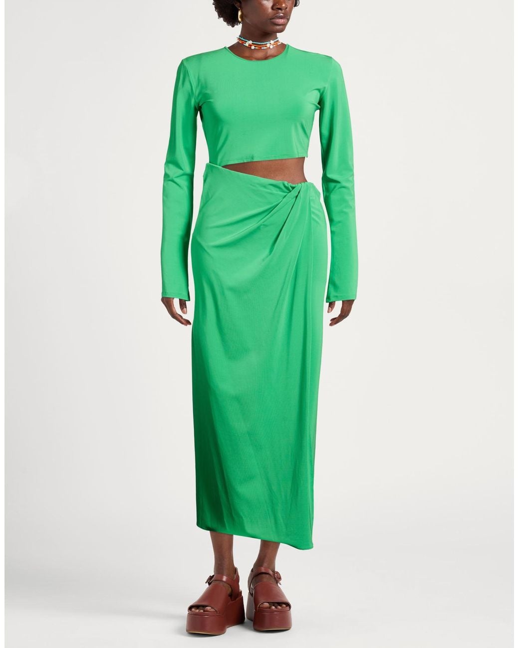 Robe Midi ANDAMANE en coloris Green