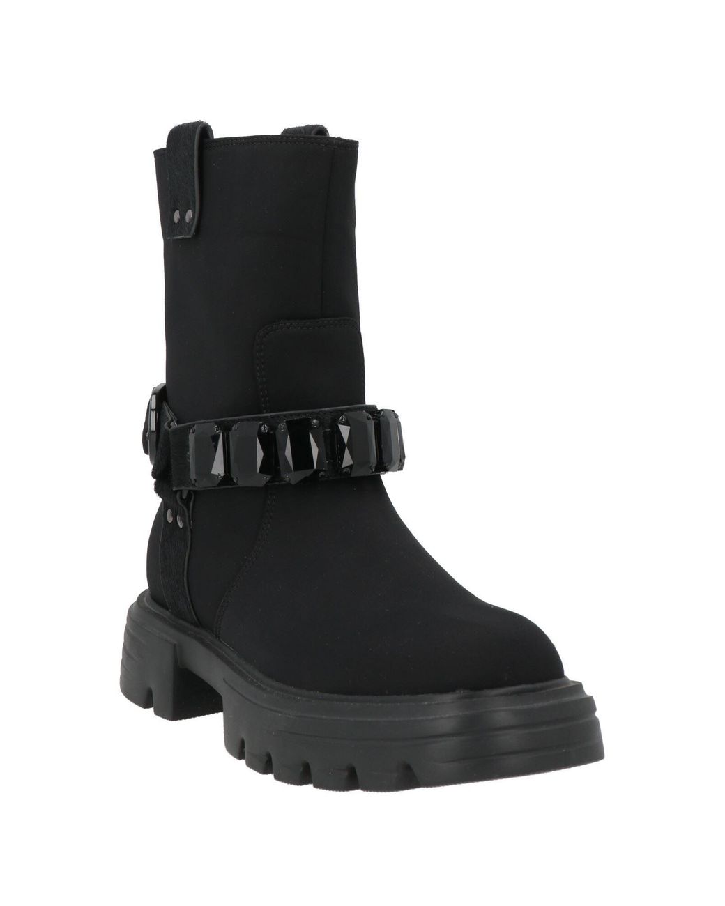 Jeannot Black Ankle Boots Textile Fibers, Leather