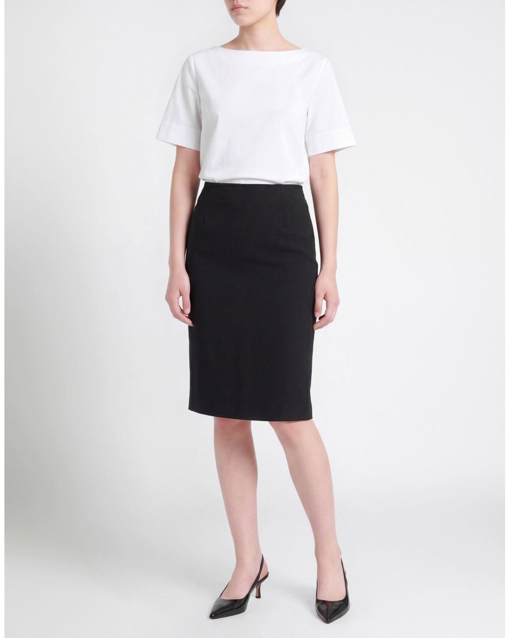Theory Black Midi Skirt